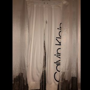 Calvin Klein white sweatpants